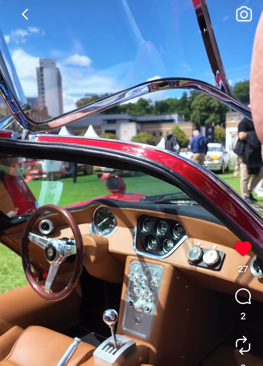 Classic Italian roadster interior